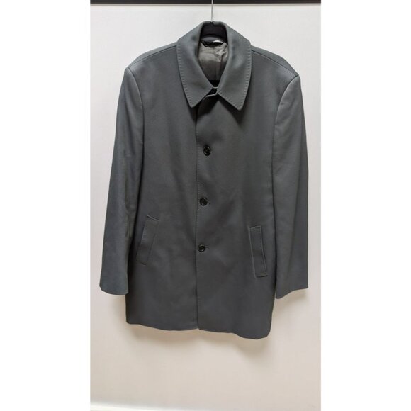 Tom James Men's Dark Grey Wool Trench Coat - Picture 1 of 2